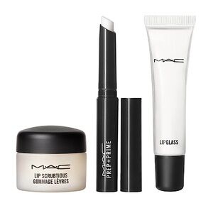 MAC Cosmetics Prepped & Ready Lip Prep Kit -Lip Scrub, Prime Lip, and Lip Glass
